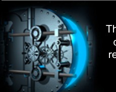 The Black Vault logo - vault door emblem