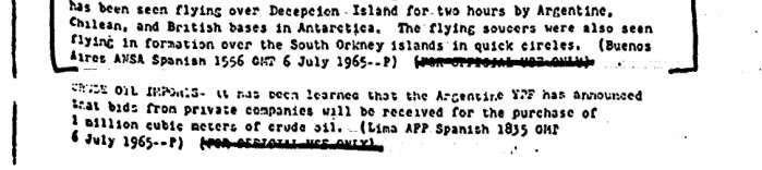 Antarctic flying saucers report from 1965 - sightings over Deception Island and South Orkney Islands