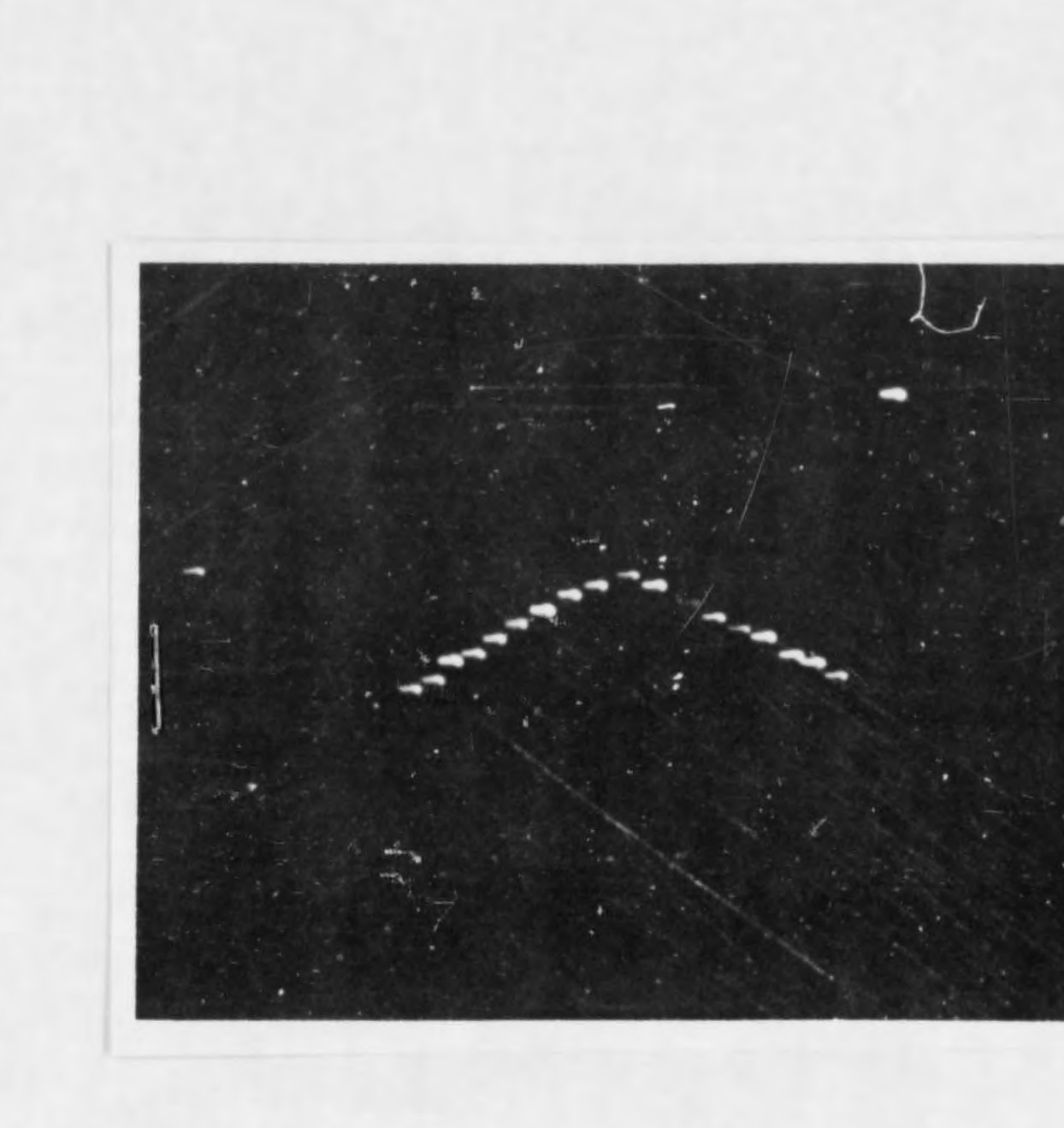 Photograph of V-formation of lights over Lubbock, Texas - August 30, 1951